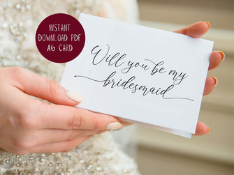 Will You Be My Bridesmaid Card PRINTABLE A6