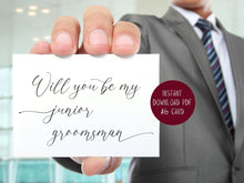 Will You Be My Junior Groomsman Card PRINTABLE A6