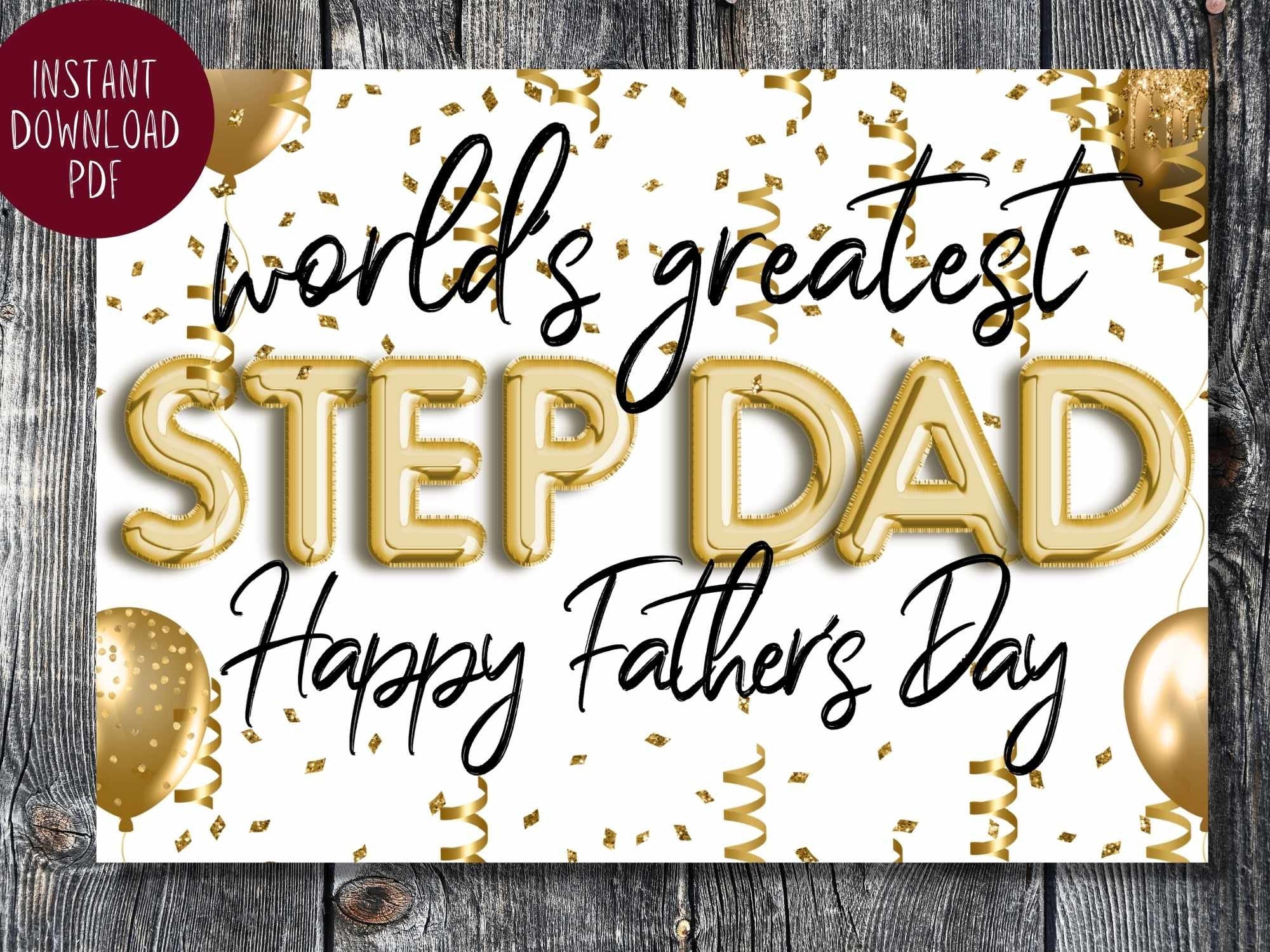 Fathers Day Card For Step Dad Stepdad Printable