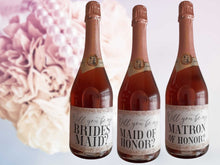 Bridesmaid Proposal Champagne Labels PRINTABLE For Standard Bottles Matron Of Honor Maid Of Honor Personal Attendant