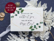 Will You Be Our Page Boy Card PRINTABLE, Page Boy Proposal Card, I Can't Say I Do Without You