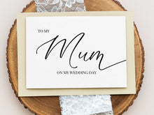 To My Mom On My Wedding Day Card, To My Mum PRINTABLE - 2 Cards