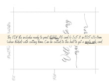 Will You Be My Maid Of Honor Card PRINTABLE + Honour Card A6