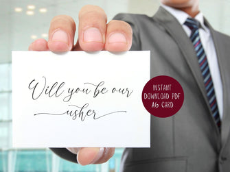 Will You Be Our Usher Card PRINTABLE A6