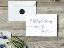 Will You Be My Man Of Honor Card PRINTABLE A6