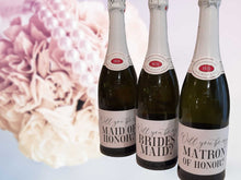 Bridesmaid Label Bridesmaid Proposal Champagne Labels PRINTABLE Matron Of Honor Maid Of Honor Personal Attendant