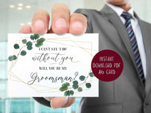 Will You Be My Groomsman Card PRINTABLE, Groomsman Proposal Card, I Can't Say I Do Without You