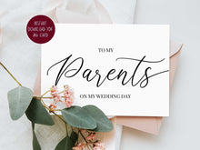 To My Parents On My Wedding Day Card PRINTABLE