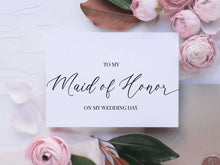 To My Maid Of Honor On My Wedding Day Card To My Maid Of Honour PRINTABLE - 2 Cards