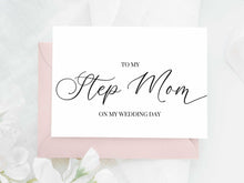 To My Step Mom On My Wedding Day Card, To My Step Mum PRINTABLE - 2 Cards