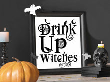 Drink Up Witches Sign PRINTABLE Halloween Decor Wall Art Print Poster