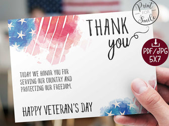 Veterans Day Card PRINTABLE