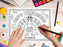 Thanksgiving Placemats For Kids PRINTABLE Coloring Personalized  Template PDF