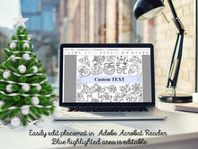 Kids Christmas Placemats Personalized PRINTABLE Coloring PDF