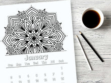 Mandala Calendar Coloring 2022 PRINTABLE