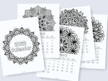 Mandala Calendar Coloring 2022 PRINTABLE