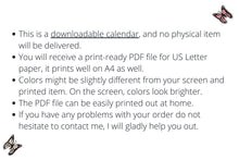 Mandala Calendar Coloring 2022 PRINTABLE