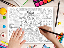 Christmas Coloring Placemats Kids PRINTABLE Personalized