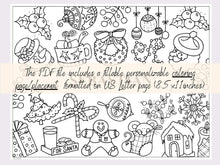 Kids Christmas Placemats Personalized PRINTABLE Coloring PDF