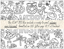 Merry Christmas Placemats PRINTABLE Coloring