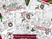 Kids Christmas Placemats Personalized PRINTABLE Coloring PDF