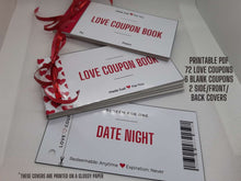 Love Coupon Book Valentine Gift Vouchers For Boyfriend Wife Girlfriend Husband Printable Last Minute