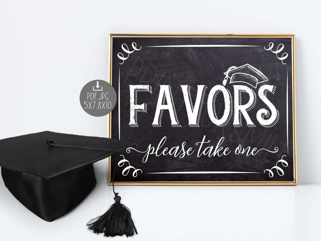 Graduation Favors Sign PRINTABLE Chalkboard