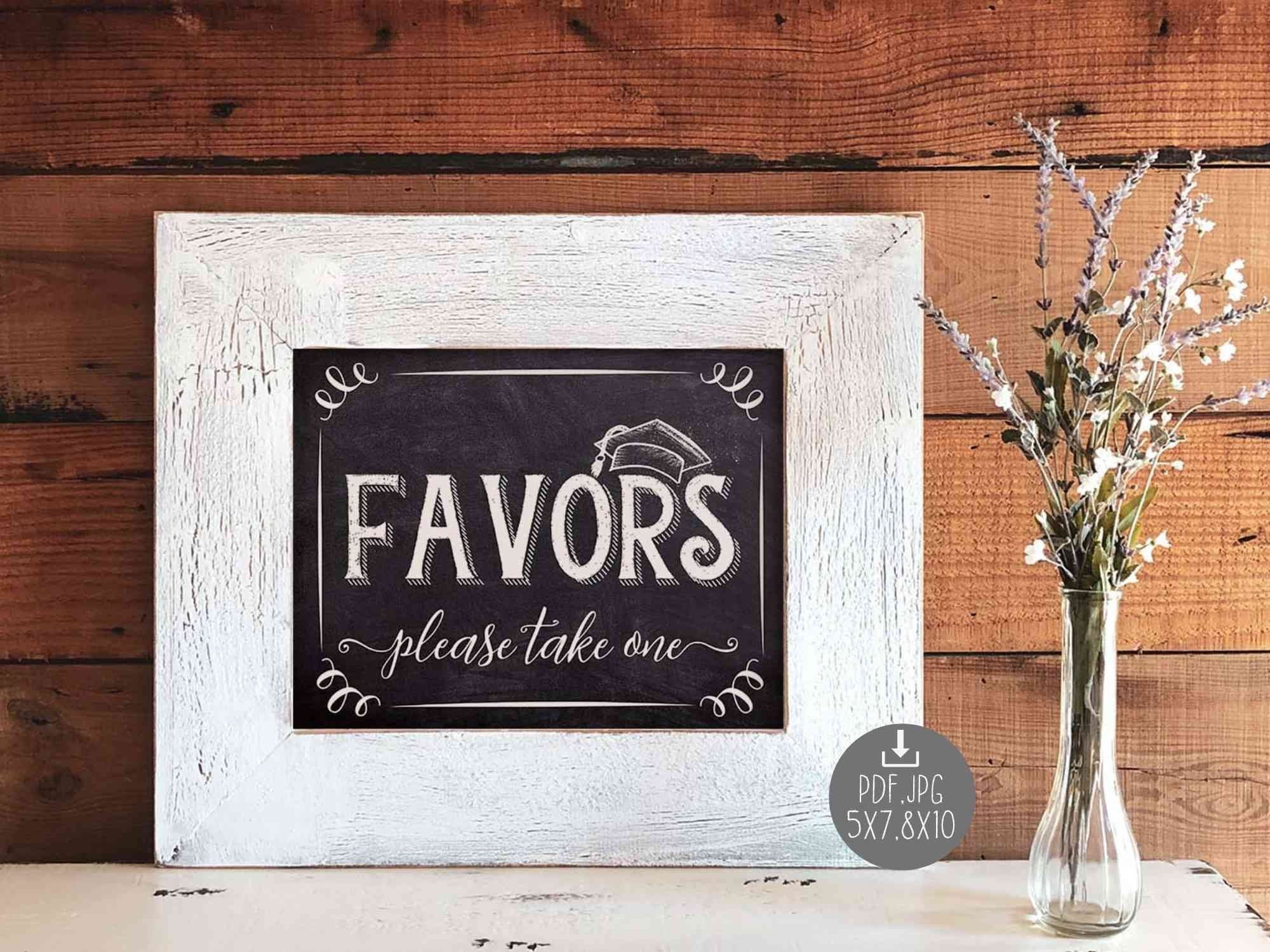 Graduation Favors Sign PRINTABLE Chalkboard