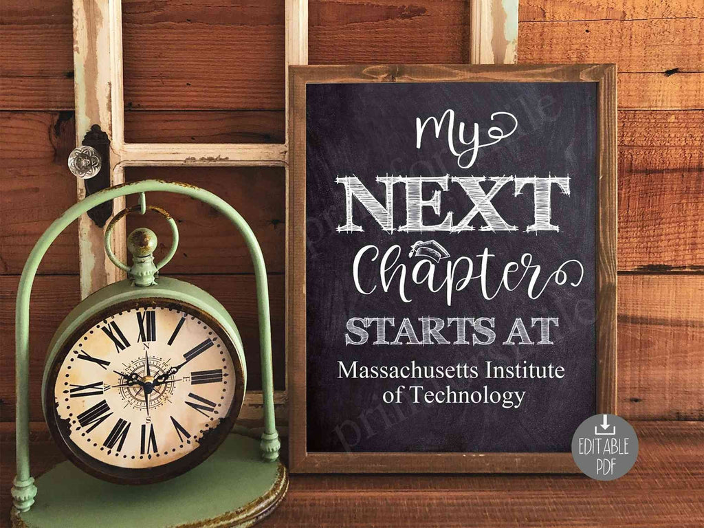 My Next Chapter Starts At Graduation Sign PRINTABLE