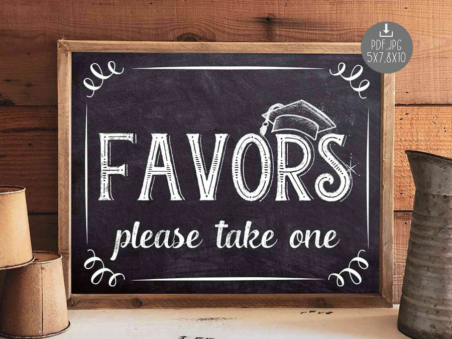 Graduation Favors Sign Chalkboard PRINTABLE