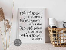 Behind You All Your Memories Sign Graduation Gift Before You All Your Dreams Around You All Who Love You Within You All You Need PRINTABLE