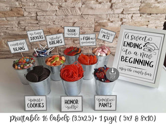 Graduation Candy Bar Sign Labels Party Decorations PRINTABLE