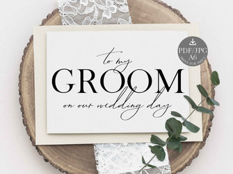 Wedding Card To My Groom On Our Wedding Day Card PRINTABLE For Groom From Bride