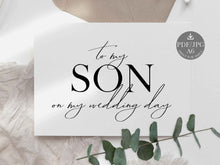 Wedding Card To My Son On My Wedding Day Card PRINTABLE