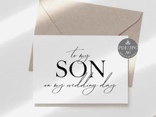 Wedding Card To My Son On My Wedding Day Card PRINTABLE