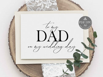 Wedding Card To My Dad On My Wedding Day Card PRINTABLE Father Of The Bride Groom