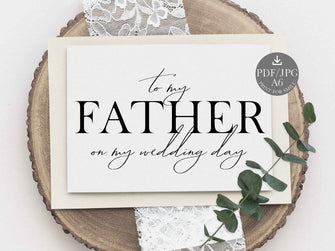 Wedding Card To My Father On My Wedding Day Card PRINTABLE Of The Bride Groom