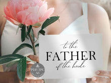 Wedding Card To Father Of The Bride Card Wedding Day Card PRINTABLE