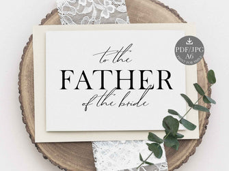 Wedding Card To Father Of The Bride Card Wedding Day Card PRINTABLE