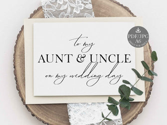 Wedding Card To My Aunt And Uncle On My Wedding Day Card PRINTABLE