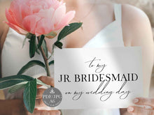 Wedding Card To My Junior Bridesmaid On My Wedding Day Card PRINTABLE