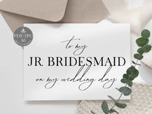 Wedding Card To My Junior Bridesmaid On My Wedding Day Card PRINTABLE