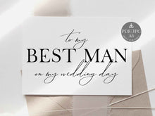 Wedding Card To My Best Man On My Wedding Day Card PRINTABLE