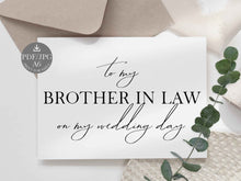 Wedding Card To My Brother In Law On My Wedding Day Card PRINTABLE