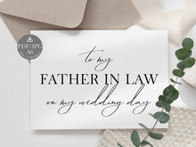 Wedding Card To My Father In Law On My Wedding Day Card PRINTABLE