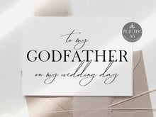 Wedding Card To My Godfather On My Wedding Day Card PRINTABLE