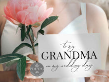 Wedding Card To My Grandma On My Wedding Day Card PRINTABLE