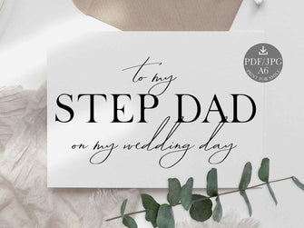 Wedding Card To My Step Dad On My Wedding Day Card PRINTABLE