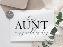 Wedding Card To My Aunt Auntie On My Wedding Day Card PRINTABLE 2 Cards