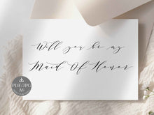 Maid Of Honor Proposal Card Will You Be My Maid Of Honor Card Wedding PRINTABLE